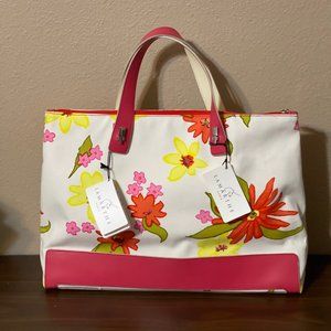 Lamarthe Drole De Petale Canvas Handbag w/Leather Accents